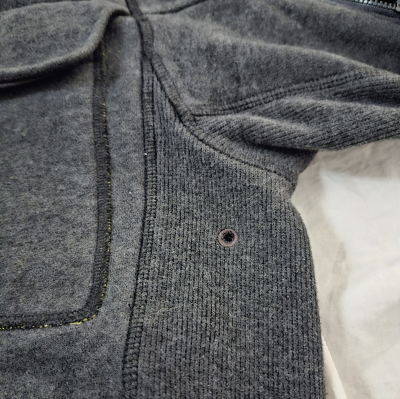 Lululemon Gray Lime Fleece Full Zip Hoodie Sweatshirt, Men's Size S - Picture 9 of 12